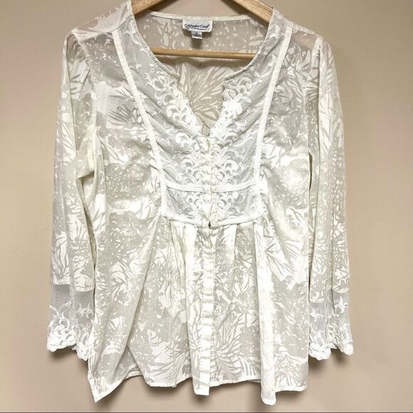 Coldwater creek lace top.  Size Sm - Picture 2 of 7